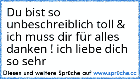 Du bist so unbeschreiblich toll & ich muss dir für alles danken ! ich liebe dich so sehr ♥