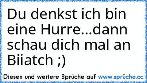 Du denkst ich bin eine Hurre...dann schau dich mal an Biiatch ;)