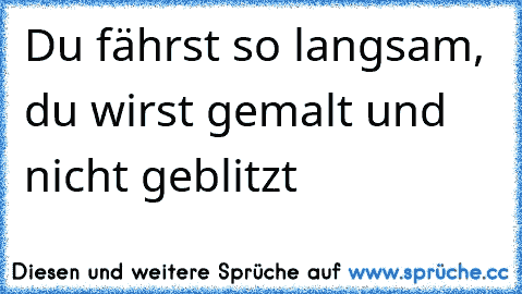 Du fährst so langsam, du wirst gemalt und nicht geblitzt