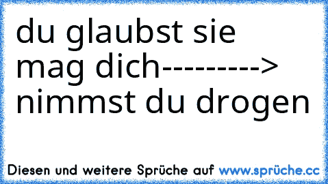 du glaubst sie mag dich
---------> nimmst du drogen