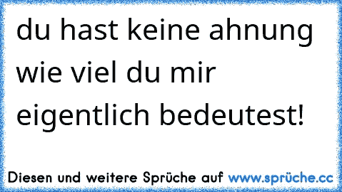 du hast keine ahnung wie viel du mir eigentlich bedeutest!♥