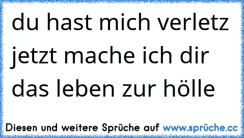 du hast mich verletz jetzt mache ich dir das leben zur hölle