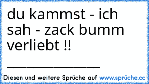 du kammst - ich sah - zack bumm verliebt !! ♥
______________