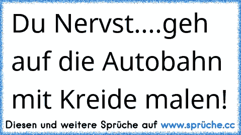 Du Nervst....geh auf die Autobahn mit Kreide malen!