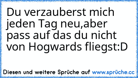 Du verzauberst mich jeden Tag neu,aber pass auf das du nicht von Hogwards fliegst:D