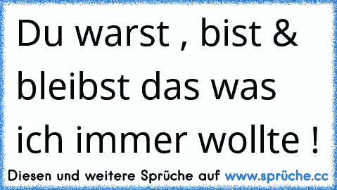 Du warst , bist & bleibst das was ich immer wollte ! ♥