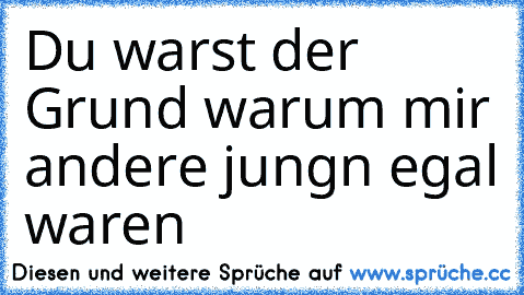 Du warst der Grund warum mir andere jungn egal waren