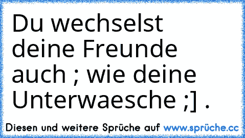 Du wechselst deine Freunde auch ; wie deine Unterwaesche ;] .