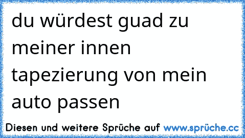 du würdest guad zu meiner innen tapezierung von mein auto passen