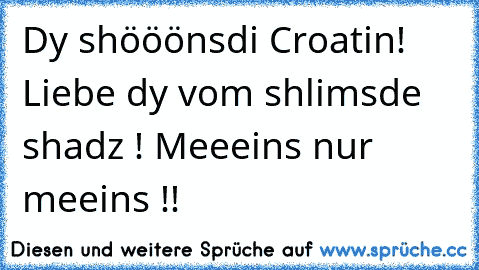 Dy shööönsdi Croatin! Liebe dy vom shlimsde shadz ! Meeeins nur meeins !! ♥ ♥ ♥ ♥