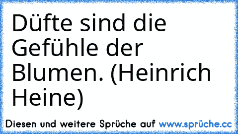 Düfte sind die Gefühle der Blumen. (Heinrich Heine)