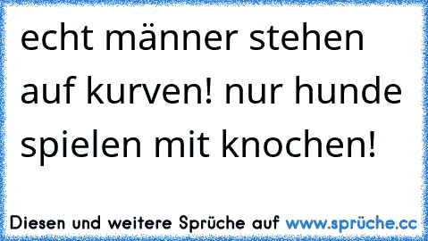 echt männer stehen auf kurven! nur hunde spielen mit knochen!