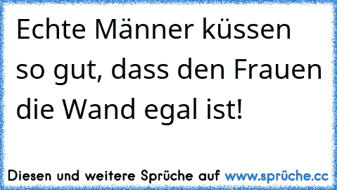 Echte Männer küssen so gut, dass den Frauen die Wand egal ist!