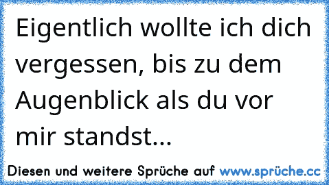 Eigentlich wollte ich dich vergessen, bis zu dem Augenblick als du vor mir standst...