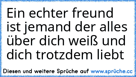 Ein echter freund ist jemand der alles über dich weiß und dich trotzdem liebt