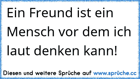 Ein Freund ist ein Mensch vor dem ich laut denken kann!