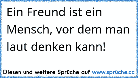 Ein Freund ist ein Mensch, vor dem man laut denken kann!