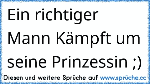 Ein richtiger Mann Kämpft um seine Prinzessin ;)