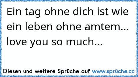 Ein tag ohne dich ist wie ein leben ohne amtem... love you so much... 