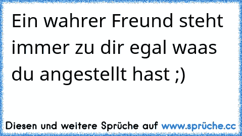 Ein wahrer Freund steht immer zu dir egal waas du angestellt hast ;) ♥