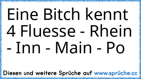 Eine Bitch kennt 4 Fluesse - Rhein - Inn - Main - Po