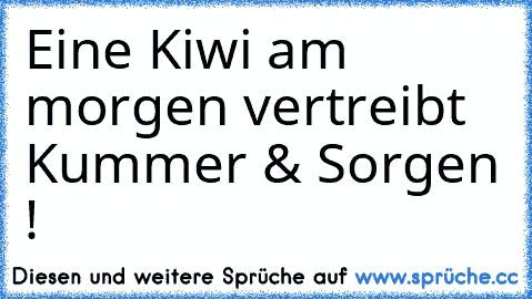 Eine Kiwi am morgen vertreibt Kummer & Sorgen ! ♥