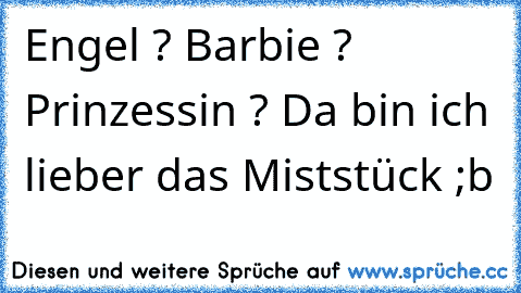 Engel ? Barbie ? Prinzessin ? Da bin ich lieber das Miststück ;b