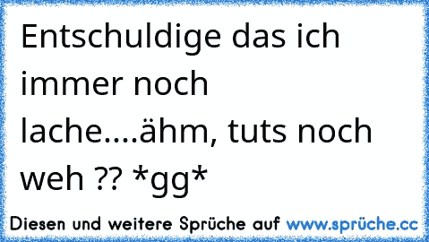 Entschuldige das ich immer noch lache....ähm, tuts noch weh ?? *gg*