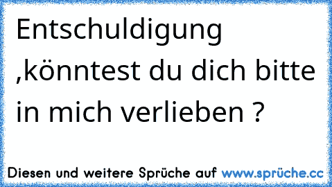 Entschuldigung ,könntest du dich bitte in mich verlieben ? ♥