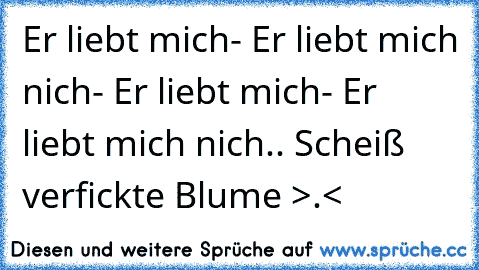 Er liebt mich- Er liebt mich nich- Er liebt mich- Er liebt mich nich.. Scheiß verfickte Blume >.< ♥