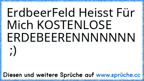 ErdbeerFeld Heisst Für Mich KOSTENLOSE ERDEBEERENNNNNNN ♥ ;)