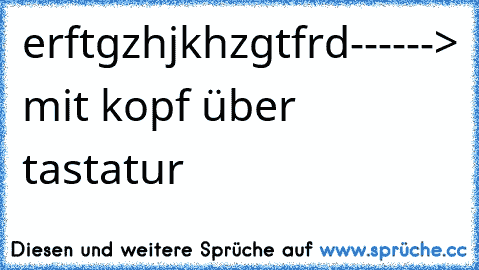 erftgzhjkhzgtfrd
------> mit kopf über tastatur