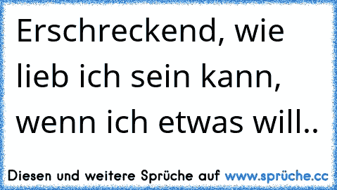 Erschreckend, wie lieb ich sein kann, wenn ich etwas will..