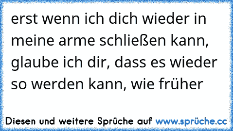 erst wenn ich dich wieder in meine arme schließen kann, glaube ich dir, dass es wieder so werden kann, wie früher ♥