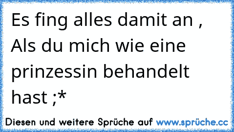 Es fing alles damit an , Als du mich wie eine prinzessin behandelt hast ;* 