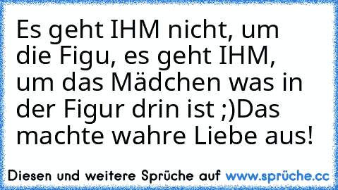 Es geht IHM nicht, um die Figu, es geht IHM, um das Mädchen was in der Figur drin ist ;)
Das machte wahre Liebe aus!