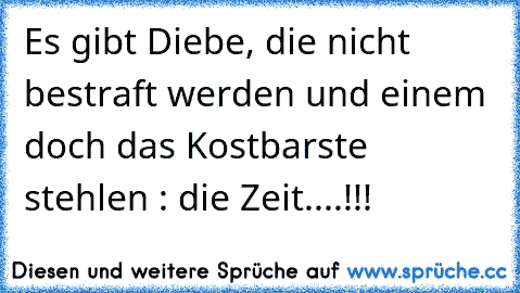 Es gibt Diebe, die nicht bestraft werden und einem doch das Kostbarste stehlen : die Zeit....!!!