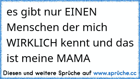 es gibt nur EINEN Menschen der mich WIRKLICH kennt und das ist meine MAMA ♥