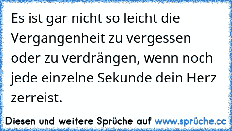 Es ist gar nicht so leicht die Vergangenheit zu vergessen oder zu verdrängen, wenn noch jede einzelne Sekunde dein Herz zerreist.