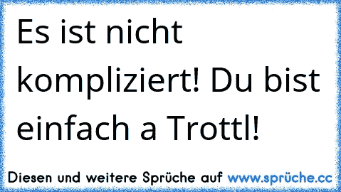 Es ist nicht kompliziert! Du bist einfach a Trottl!