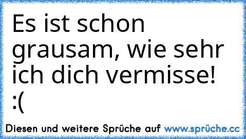 Es ist schon grausam, wie sehr ich dich vermisse! :(