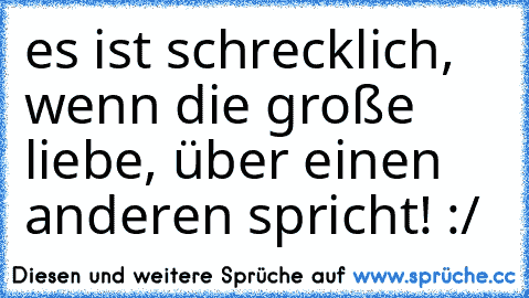 es ist schrecklich, wenn die große liebe, über einen anderen spricht! :/