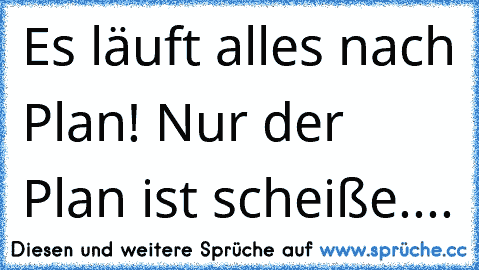 Es läuft alles nach Plan! Nur der Plan ist scheiße....