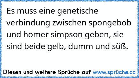 Es muss eine genetische verbindung zwischen spongebob und homer simpson geben, sie sind beide gelb, dumm und süß. ♥