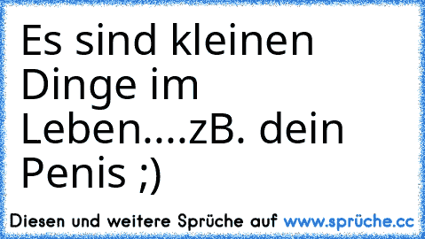 Es sind kleinen Dinge im Leben..
..zB. dein Penis ;)