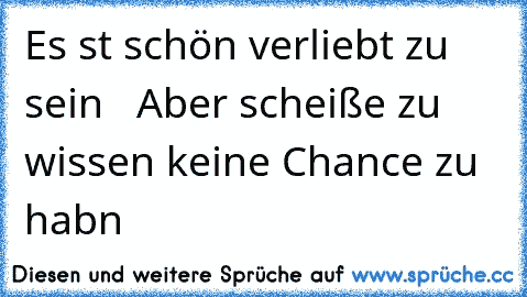 Es st schön verliebt zu sein ♥ ♥ Aber scheiße zu wissen keine Chance zu habn