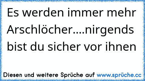 Es werden immer mehr Arschlöcher....nirgends bist du sicher vor ihnen