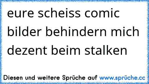 eure scheiss comic bilder behindern mich dezent beim stalken