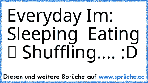 Everyday Im: ❒ Sleeping ❒ Eating ✔ Shuffling.... :D