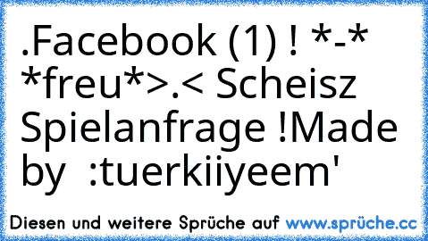 .Facebook (1) ! *-* *freu*
>.< Scheisz Spielanfrage !
Made by  :tuerkiiyeem'